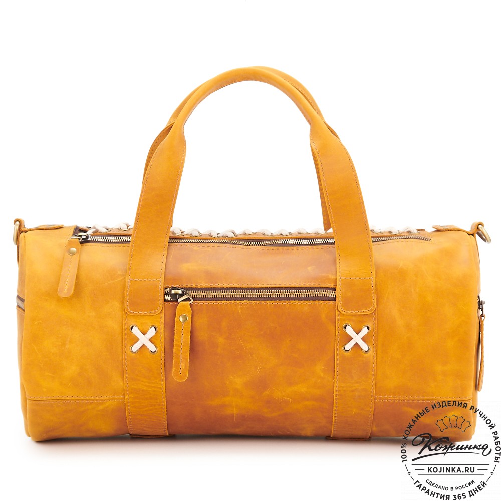 Кожаная сумка "Тайлер" (песочный крейзи)